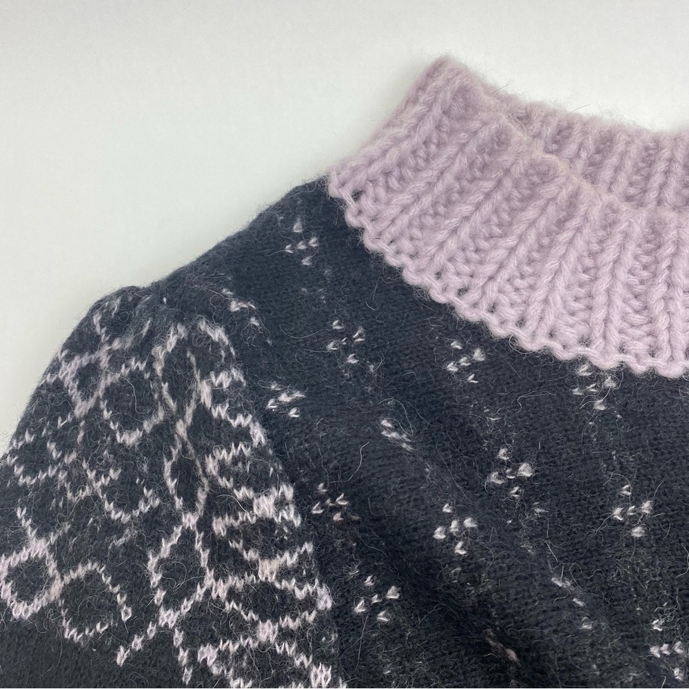 Free People Snow Globe Wool Alpaca Mock Neck Cropped Pullover Sweater: Onyx - Picture 10 of 16